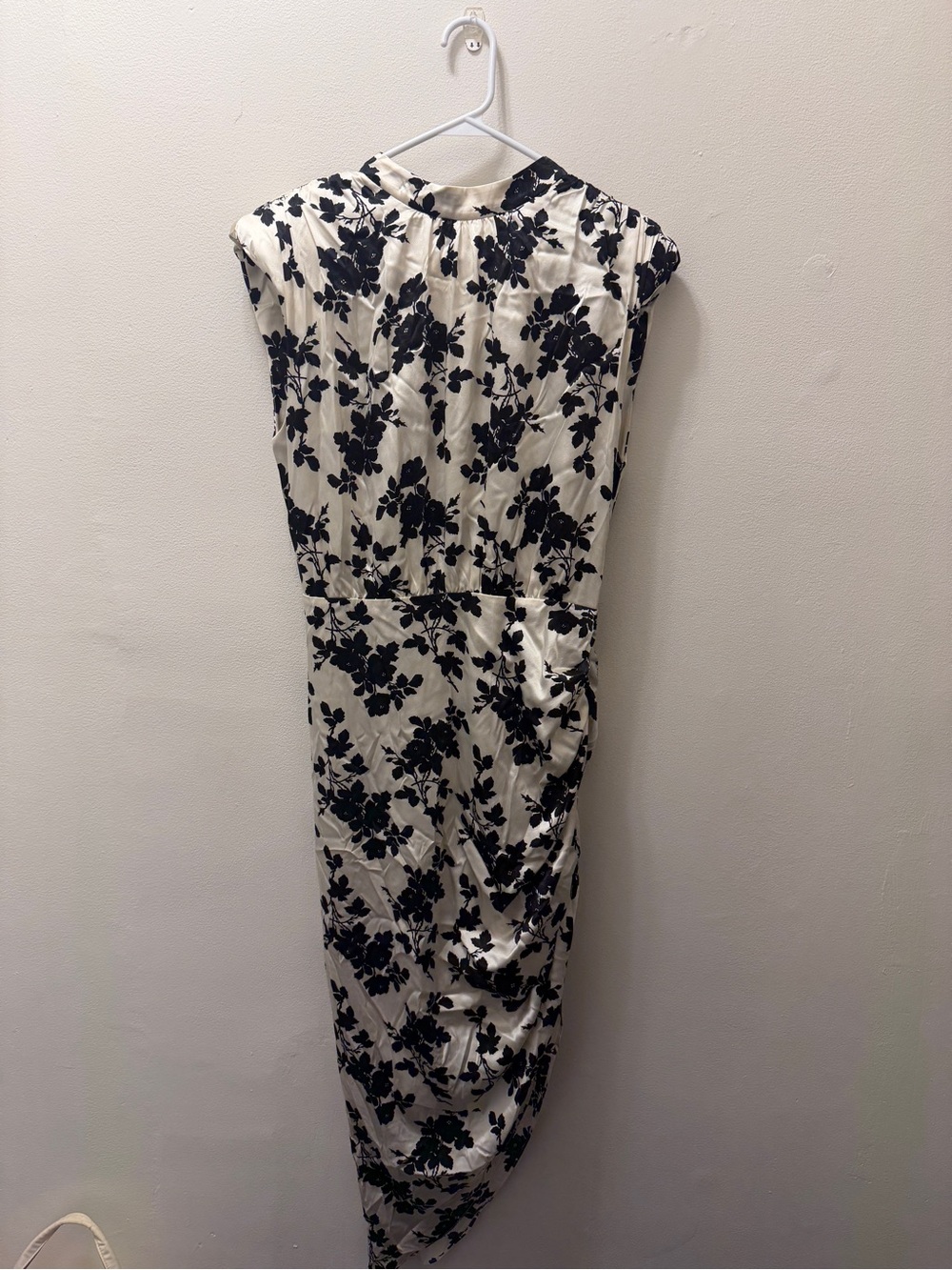 Veronica Beard Black & White Floral Midi Dress
